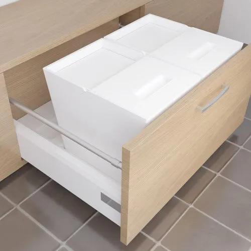 Система сортировки мусора ALBIO 45 2x16 L, белый пластик, ALVEUS (211959)