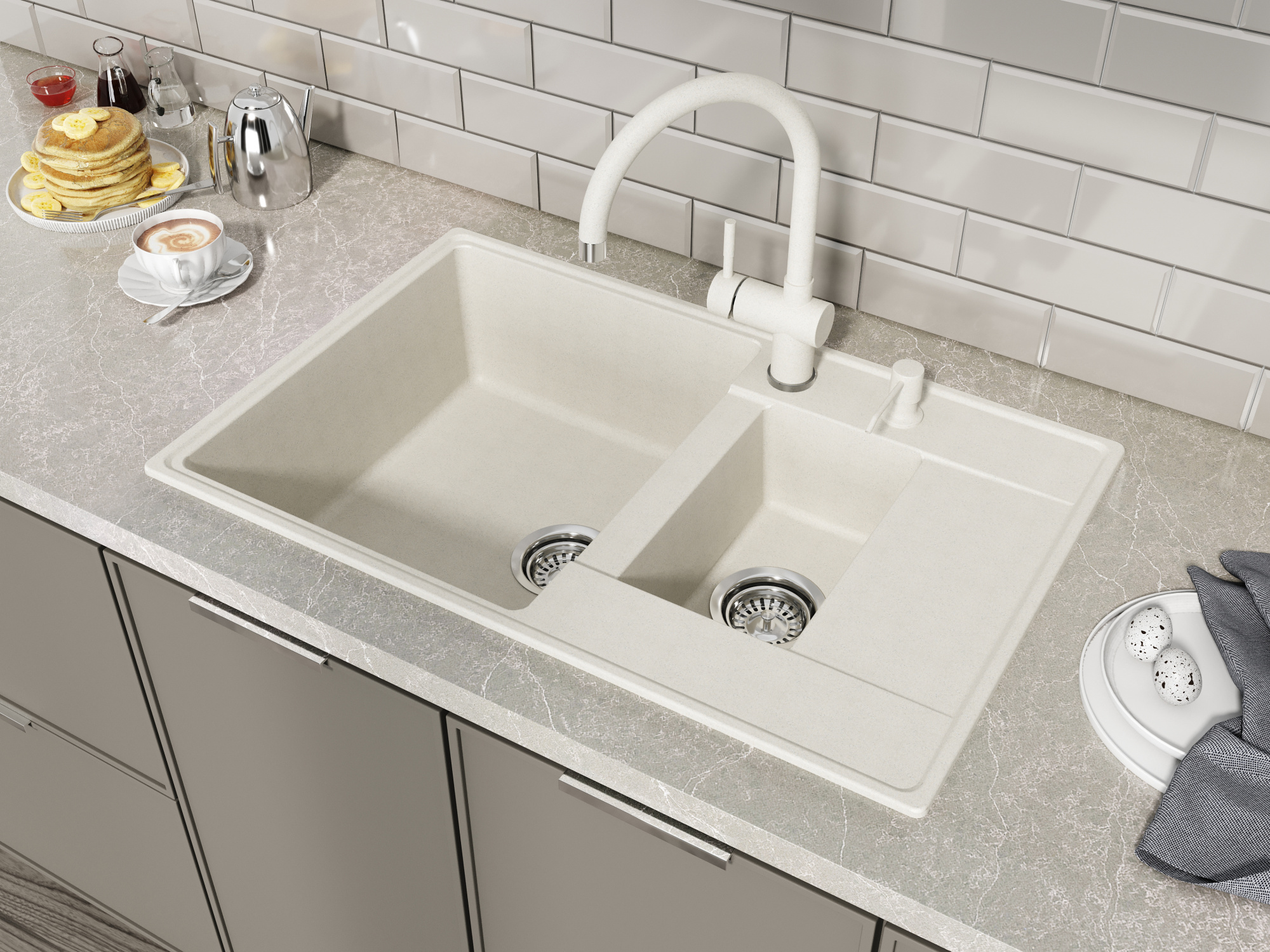 Кухонная мойка Grandex Aqua TOPLINE 78F ARCTIC (600111)